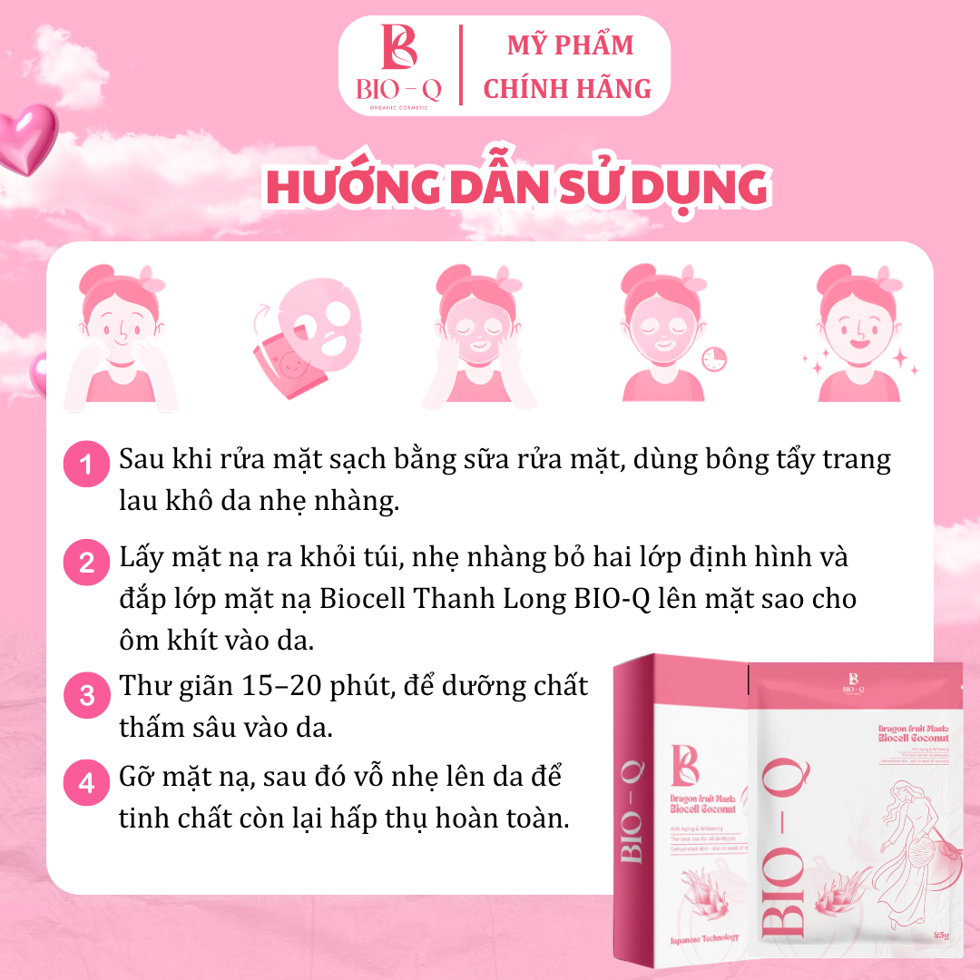 MẶT NẠ DỪA BIOCELL VÀ VỎ THANH LONG BIO-Q - Hình ảnh 3