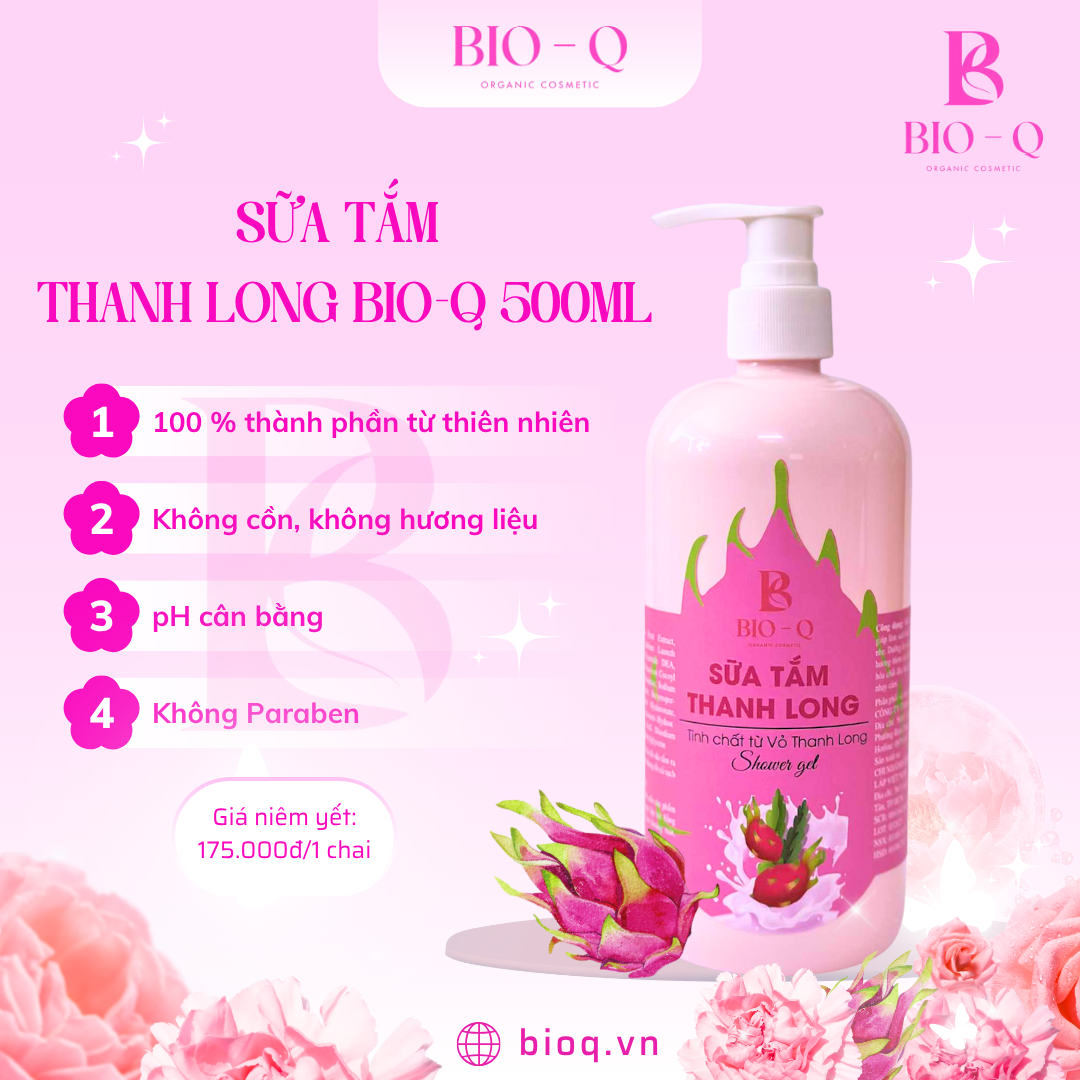 SỮA TẮM THANH LONG HƯƠNG NƯỚC HOA BIO-Q 500ML - Hình ảnh 2
